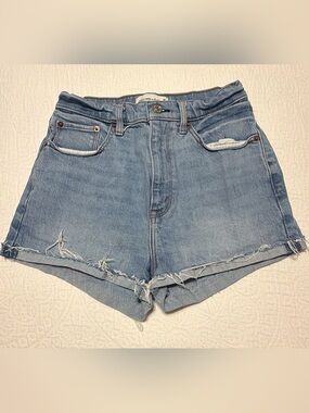 Abercrombie & Fitch Light Blue Distressed Denim Cutoff Shorts